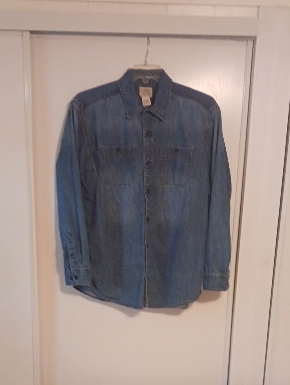 L.L. Bean Blue Denim Button-Down Shirt